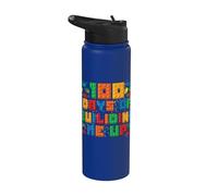 100 jours pour me construire Master Builder Block Builder Stainless Steel Insulated Water Bottle