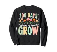 100 Jours regardant Les élèves Grandir Mignon Motif Floral Professeur Sweatshirt