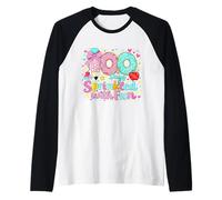 100 Jours saupoudrés de Beignets Amusants pour Les Amateurs de fête Scolaire Manche Raglan