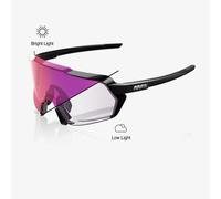 100% - Korbin Cat 3 - Lunettes vélo Gloss Black - Purple Mirror Photochromic Cat 3