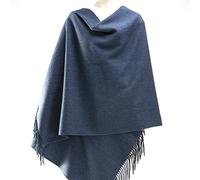 100% Laine Châle Femmes Pure Laine Pompon Châle écharpe Pure Couleur épaisse Double Usage Chaud Grand Wrap Et Châle, H, 200CM