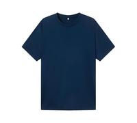 100% Laine Mérinos 90S Thread Count Lightweight Base Layer T-Shirt, T-Shirt Unisexe Ultrafine 90S Thermique Respirant (FR/ES, Alpha/Lettres, M, Taille Normale, Taille Normale, Bleu Marine)