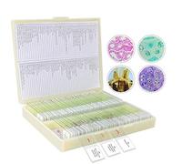 100 Lames Microscope Preparees pour Enfant Etudiant Science Education | Plantes Insectes Cellules Tissus, 100 Lames Preparees Verre Optique, Biologie Enfant Etudiant, Kit Science Cadeau Decouverte