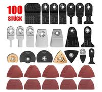 100 lames scie oscillante multitool, coupe bois/métal, bi-métal & acier carbone, compatibles Bosch, Makita, Dewalt, Fein