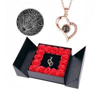 100 langues, je t’aime. Collier projection cœur pêche pour femme, avec une sensation haut de gamme qui ne s’estompe jamais(C)