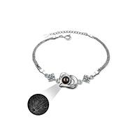 100 Langues Je t'aime Bracelet, Bracelet de Projection personnalisé, Bracelet mémoire de l'amour, Cadeau de Noël Bracelet de Projection Unique For Men Women Couples Best gift