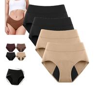 100 Leak-Proof Underwear 4-Pack, 2026 High Waist Leakproof Comfort Underwear for Women 60+ Ladies Incontinence Pants Reusable (4pc B,XS)