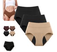 100 Leak-Proof Underwear 4-Pack, 2026 High Waist Leakproof Comfort Underwear for Women 60+ Ladies Incontinence Pants Reusable (3pc C,XS)