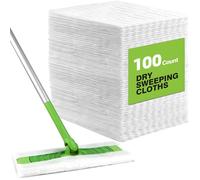 100 Lingettes de balayage fibres texturées recharge balai multi-surfaces intérieur .