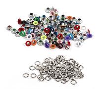 100 Lot de 4 millimètres trou du diamètre intérieur œillets et rondelles pour scrapbooking, en cuir, ceintures, bourses, métiers de DIY, voiture Backup Mixed Color