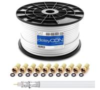 100 m Coaxial Satellite Cable SAT 130dB Shielded 4 Layers DVB-S/S2/T/C 4K 1080p Full HD HDTV + 10 Gold Plated F Connectors