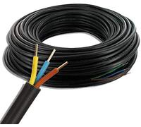 100 m de Câble électrique basse tension 3G1.5 / RO2V - utilisation intérieur/extérieur - rouleau/couronne de câble noir - longueur au choix 1m, 5m (100m)