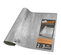 100 m² | isolation contre les bruits d'impact uficell® TOPSONIC AKUSTIC ALU - 3 mm d'épaisseur - amélioration des bruits d'impact 22 dB (3 mm d'épaisseur, 100 m² / 10 rouleaux de 10 m)
