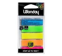 100 marque-pages repositionnables 12 x44 mm fluo