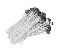 100 Mèches de Bougies Pré-cirées, Coton Blanc à Faible Fumée, Fabrication de Bougies DIY, Adaptées aux Bougies Fantaisie Faites Maison, 12x1,3 Cm, Paquet de 100, Recouvertes de