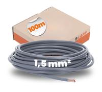 100 Mètres Lapp 4520061 Câble PVC Unipolaire H07V- K 1,5 MM ² Gris Cordon Ligne
