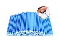 100 micro-brosses pour cils, micro-brosses jetables pour extension de cils, micro-bâtonnets pour le rasage des cils (bleu)