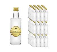 100 Mini Bouteilles en Verre 40ml avec Bouchon a Vis Doré | Mignonnettes Alcool 4cl, Petites Fioles Échantillons | Idéal pour Cadeaux, Mariages