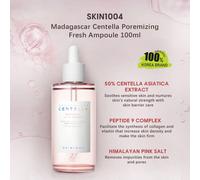 100 ml Ampoule fraîche affinante des pores à la centella asiatique de Madagascar, cristal clair, liquide à absorption rapide, essence légère comme un nuage, équilibre le sébum, formule non grasse, con