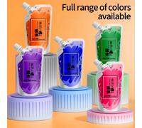 100 ml/multicolore xiajiaer peinture fluide sac de peinture acrylique ours violent bricolage peinture décorative liquide colorant liquide medium yellow