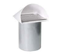 Ø 100 mm Prise d'air extérieur blanche, revêtement par poudre, moustiquaire amovible