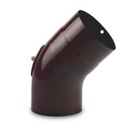 Ø 100 mm Tuyau de poêle Coude lisse 45° émaillé avec trappe de visite Marron