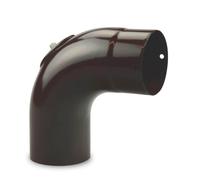 Ø 100 mm Tuyau de poêle Coude lisse 90° émaillé avec trappe de visite Marron