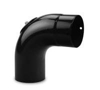Ø 100 mm Tuyau de poêle Coude lisse 90° émaillé avec trappe de visite Noir