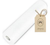 100%Mosel Chemin de Table en Non-tissé, en Blanc (30 cm x 25 m), Nappe décorative pour Anniversaires Mariages et pour des Occasions spéciales