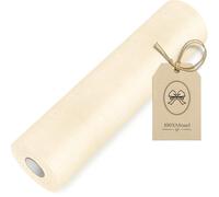 100%Mosel Chemin de table en non-tissé, en Vanille (Jaune Beurre) (30 cm x 25 m), décoration de table élégante pour les anniversaires et les mariages, décoration pour les occasions spéciales