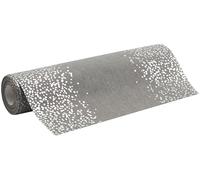 100%Mosel Chemin de Table façon Lin Gris, Points argentés (28cm x 5m), décoration de Table élégante - Noël et l'Avent, décoration Festive
