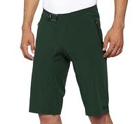 100% MTB Wear Celium Forest Green-32 Short Mixte, Vert forêt, 32