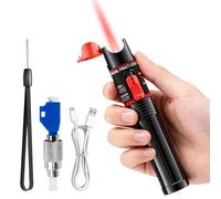 100 mW Localisateur de Défaut Visuel Testeur de Stylo de test de câble optique rechargeable de 2,5 mm FC/SC/SF, adaptateur FC mâle vers LC femelle, 100-120km VFL, stylo à lumière rouge
