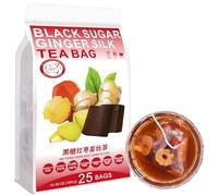 100% Natural Black Sugar Hongzao Ginger Silk Tea Bag, 300g/10.58oz (12g*25bags) 黑糖红枣姜丝茶 Gingembre, tisanes naturelles, tisanes combinées