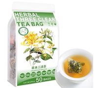 100% Natural Herbal Three Clear Tea Bag, 250g/8.81oz (5g*50bags) 草本三清茶 orge, feuilles de lotus, réglisse, pissenlit, fleur d'argent d'or combiné tisane, thé de remplacement dans un sac séparé