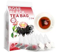 100% Natural Rose Black Tea Bag, 150g/5.29oz (3g*50bags) 玫瑰红茶 thé noir à la rose 100% pur thé rouge, pétales de rose - herbes à feuilles en vrac - sans OGM - infusé 50 tasses