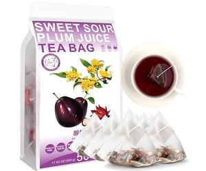 100% Natural Sweet Sour Plum Juice Tea Bag, 500g/17.6oz (10g*50bags) fleur de laurier, fleur de Roselle, aubépine, réglisse, mûrier, écorce d'orange, tisane naturelle à la menthe, tisane combinée 酸梅汤