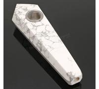 100% naturel blanc turquoise quartz tige de cristal de guérison avec Carb Hole