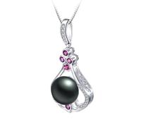 100% Naturel en Eau Douce Perle Rose Brillant Zircon Pendentif Collier Fine Bijoux Cadeau pour Les Femmes fabriquées en Chine