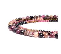 100% Naturel Pierre Précieuse Ronde Naturelles Perles de Rondes,Bien Poli Cristal Energy Pierre Pouvoir de Guérison,Pour la Fabrication de Bijoux-Colliers et Bracelets-Longueur 40cm (Tourmaline, 8mm)