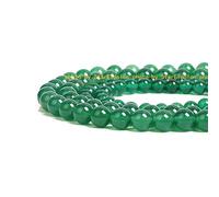 100% Naturel Pierre Précieuse Ronde Naturelles Perles de Rondes,Bien Poli Cristal Energy Pierre Pouvoir de Guérison,Pour la Fabrication de Bijoux-Colliers et Bracelets-Longueur 40cm (Agate Vert, 8mm)
