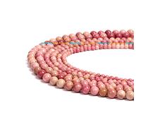 100% Naturel Pierre Précieuse Ronde Naturelles Perles de Rondes，Cristal Energy Pierre Pouvoir de Guérison，Pour la Fabrication de Bijoux-Colliers et Bracelets-Longueur 40cm (Jaspe Bois Rosa, 8mm)