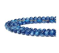 100% Naturel Pierre Précieuse Ronde Naturelles Perles de Rondes,Cristal Energy Pierre Pouvoir de Guérison,Pour la Fabrication de Bijoux-Colliers et Bracelets-Longueur 40cm (A Grade Kyanite, 6mm)