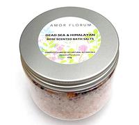 100% Naturel SEL DE L'HIMALAYA ET DE LA MER MORTE pour le BAIN - ROSE - 400g - par AMOR FLORUM Sel Rose de l'Himalaya, Sel de la Mer Morte. Infusé d'Huiles Thérapeutiques pour Hydrater votre Peau.