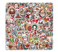 100 Noël Autocollants Pack pour Cadeau Décoration, Noel Stickers pour Décoration d'Enveloppe, Cupcakes, Bagages Ordinateur Portable Valise