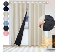 100% occultant Rideaux thermiques Beige Opaque Rideau occultant avec œillets Unicolore, 132*160cm
