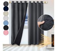 100% occultant Rideaux thermiques Gris Opaque Rideau occultant avec œillets Unicolore, 132x213cm