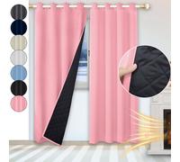 100% occultant Rideaux thermiques Rose opaque Rideau occultant avec œillets Unicolore, 132*213cm