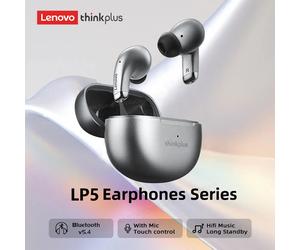 100% Original Lenovo LP5 Pro sans fil Bluetooth 5.4 écouteurs LP5 Gaming écouteurs sport casque faible latence casque avec micro LP5 Gray