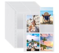 100 Pack 800 Protège Page Photo A4,Pochette Pochette Pour Carte Postale A4,Pochettes Transparentes A4 Pour Photos,Protège Page Photo Double Face,Pochettes Pour Cartes Postales (D1-zhaopiantao-100)